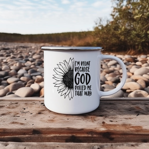 Emaille Tasse i am blunt sonnenblume