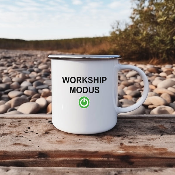 Emaille Tasse workship modus