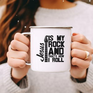 Emaille Tasse jesus is my rock gitarrenspieler