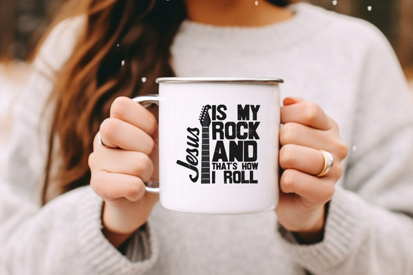 Emaille Tasse jesus is my rock gitarrenspieler