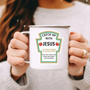 Emaille Tasse catch up with jesus