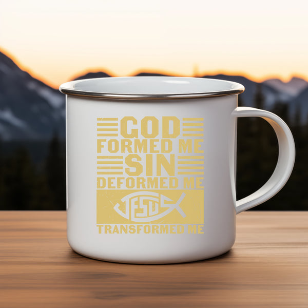 Emaille Tasse god formed me