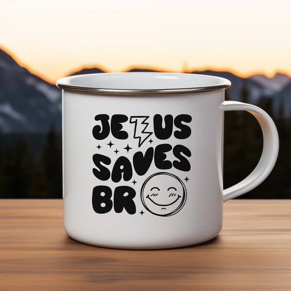 Emaille Tasse jesus saves bro