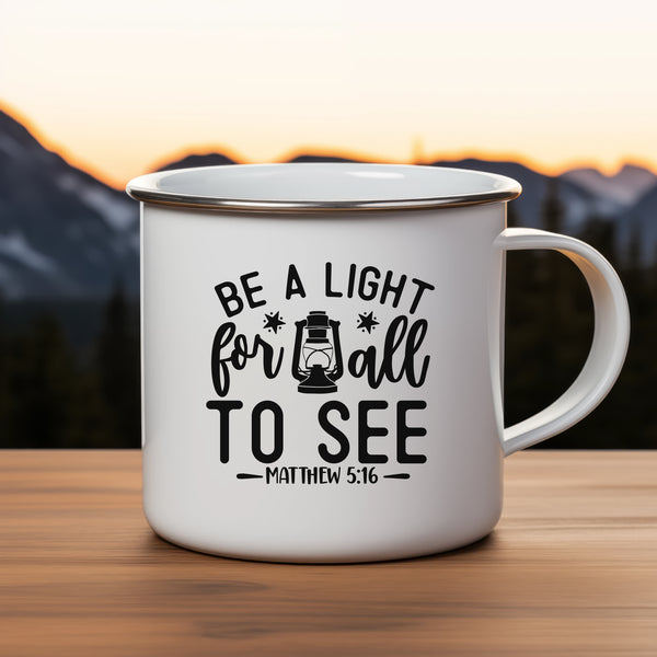 Emaille Tasse be the light for all mathew 5:16