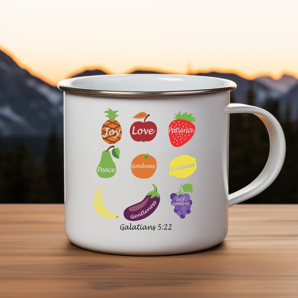 Emaille Tasse joy love peace galatians 5:22