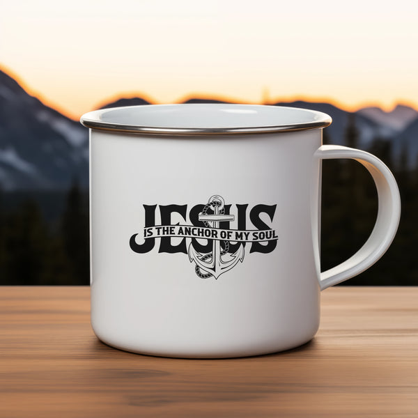 Emaille Tasse jesus is the anchor of my soul segeln