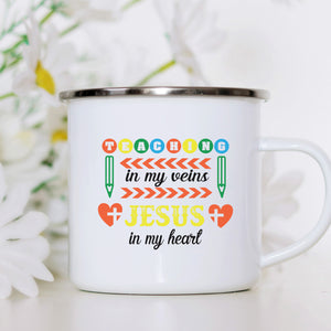 Emaille Tasse teaching jesus lehrer