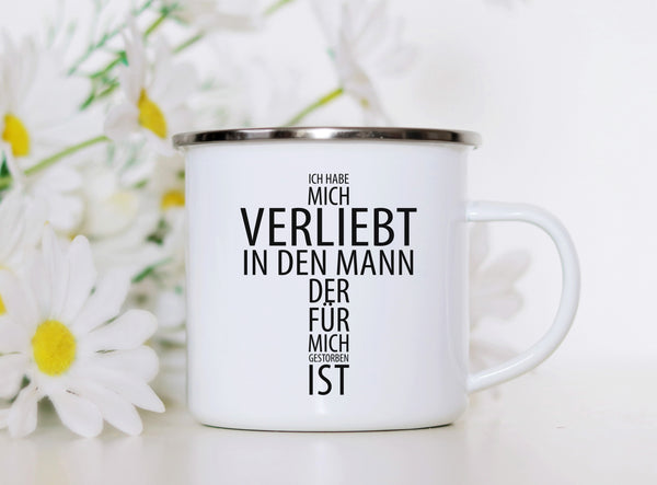 Emaille Tasse ich habe mich verliebt