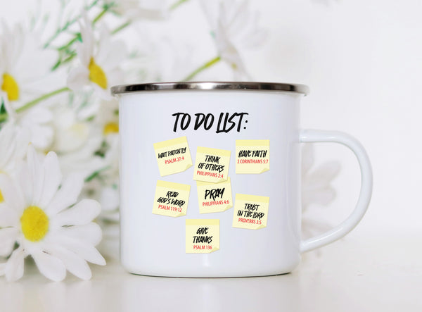 Emaille Tasse to do list psalmen