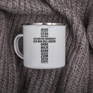 Emaille Tasse jesus antwortete