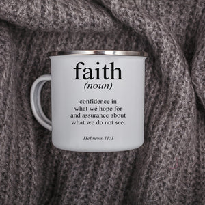 Emaille Tasse faith definition