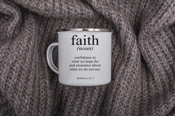 Emaille Tasse faith definition