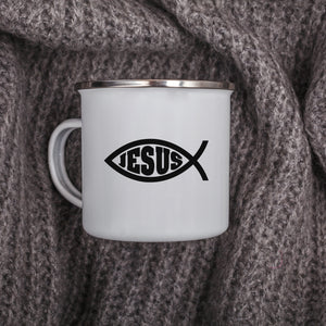 Emaille Tasse Ichthys fisch christliches symbol