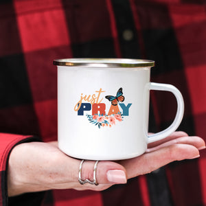 Emaille Tasse just pray