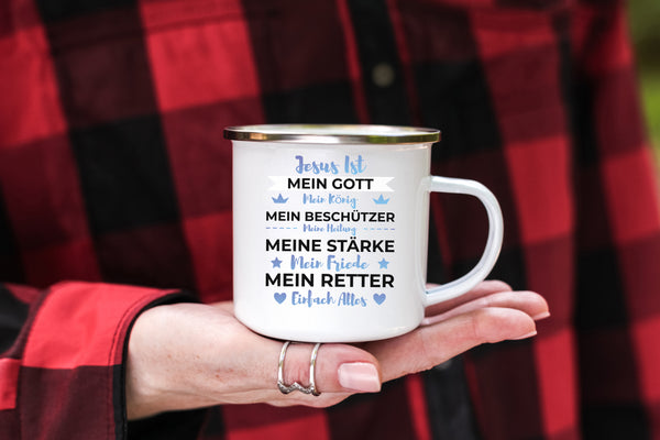 Emaille Tasse jesus ist mein gott