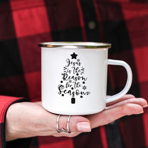 Emaille Tasse jesus is the reason for the season weihnachten