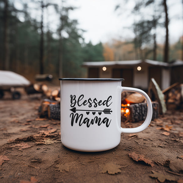 Emaille Tasse blessed mama