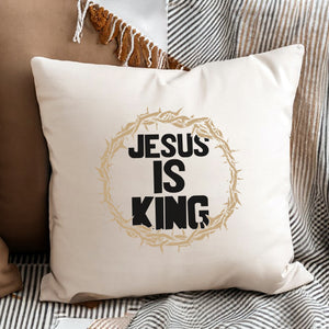 Kopfkissen zweifarbig jesus is king dornenkrone