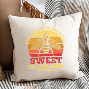 Kopfkissen zweifarbig kind words are like honey proverbs 16:24