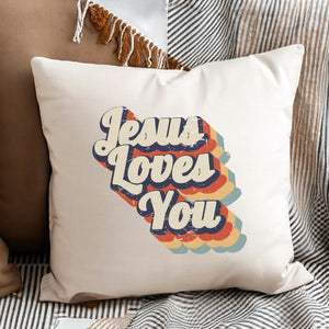 Kopfkissen zweifarbig jesus loves you