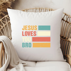 Kopfkissen zweifarbig jesus loves you bro