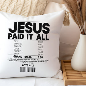 Kopfkissen zweifarbig jesus paid it all