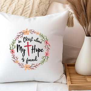 Kopfkissen zweifarbig in christ alone my hope is found