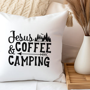 Kopfkissen zweifarbig jesus coffee camping