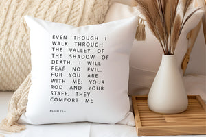 Kopfkissen zweifarbig i will fear no evil psalm 23:4