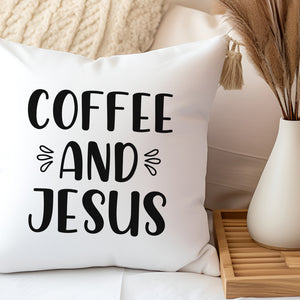 Kopfkissen zweifarbig coffee and jesus
