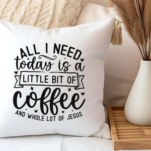 Kopfkissen zweifarbig coffee and whole lot of jesus
