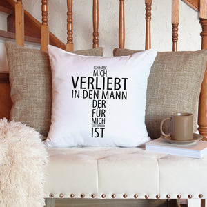 Kopfkissen zweifarbig ich habe mich verliebt
