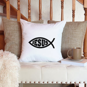 Kopfkissen zweifarbig Ichthys fisch christliches symbol