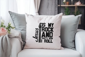 Kopfkissen zweifarbig jesus is my rock gitarrenspieler