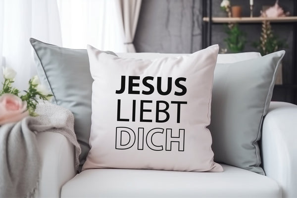 Kopfkissen zweifarbig jesus liebt dich