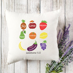 Kopfkissen zweifarbig joy love peace galatians 5:22