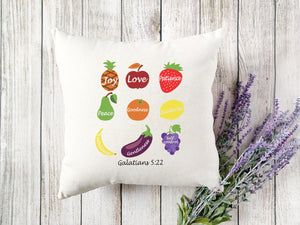 Kopfkissen zweifarbig joy love peace galatians 5:22