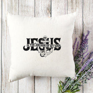 Kopfkissen zweifarbig jesus is the anchor of my soul segeln