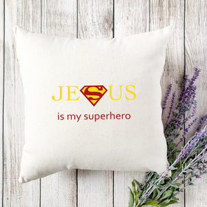 Kopfkissen zweifarbig jesus is my superhero