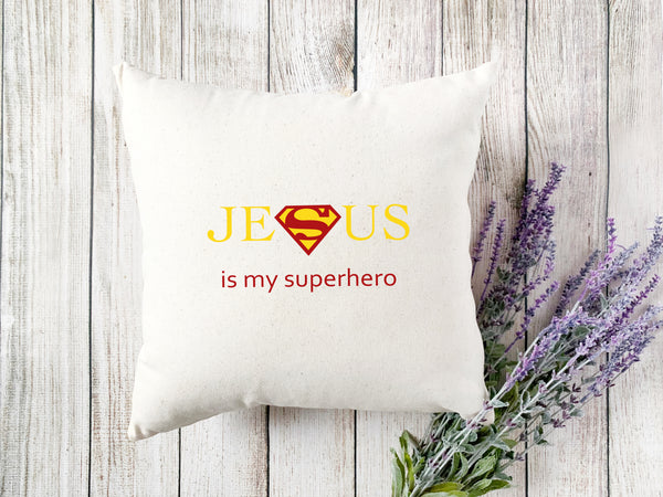 Kopfkissen zweifarbig jesus is my superhero