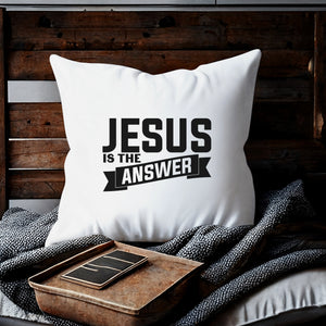 Kopfkissen zweifarbig jesus is the answer