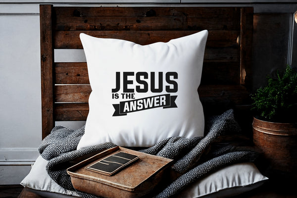 Kopfkissen zweifarbig jesus is the answer