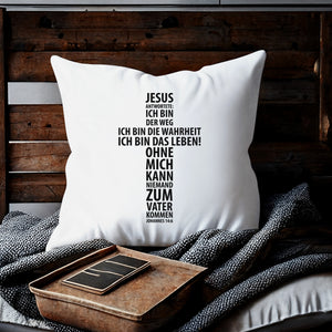 Kopfkissen zweifarbig jesus antwortete