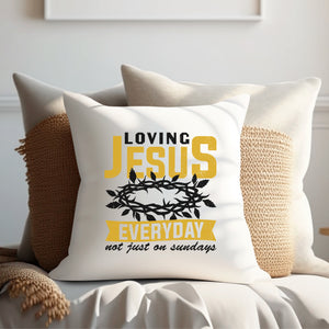 Kopfkissen zweifarbig loving jesus everyday