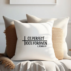 Kopfkissen zweifarbig 100% forgiven 1 john 1:9