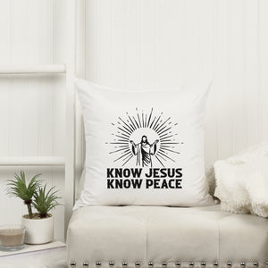 Kopfkissen zweifarbig know jesus know peace