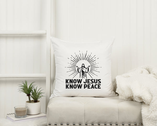 Kopfkissen zweifarbig know jesus know peace