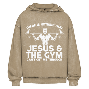Oversize Washed Hoodie jesus and gym