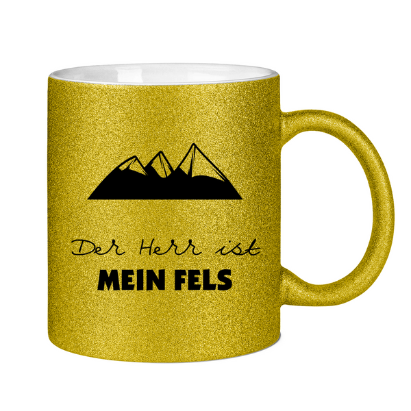 Glitzertasse der herr ist mein fels