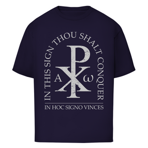 Oversize T-Shirt in hoc signo vinces Christogramm